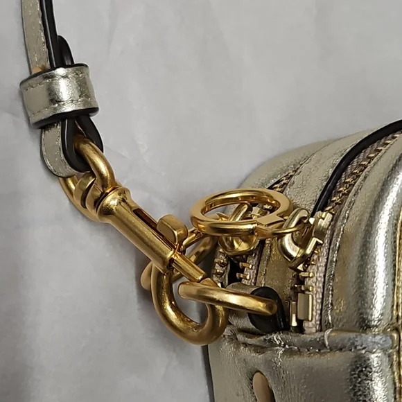 Tory Burch Perry Bombe Mini Metallic Leather Crossbody Bag - Picture 9 of 9